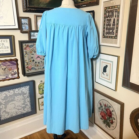 The Tog Shop Light Blue 100% Cotton Patio Dress with Two Pockets Size M - Picture 3 of 6